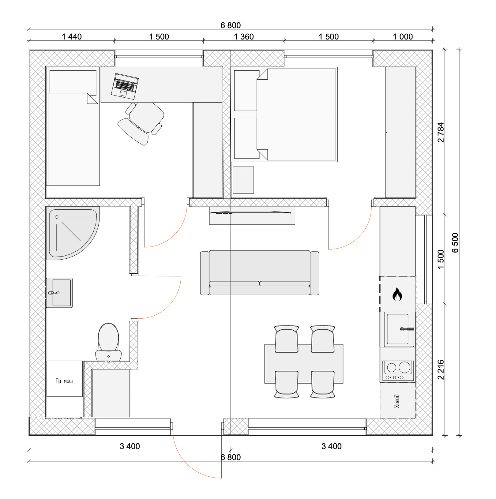 Rivero 45 · Plan B floor plan